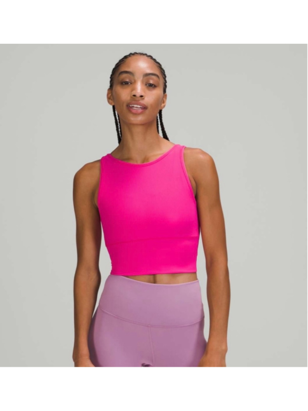 Lululemon Power Pivot Tank Top *Rib Sonic Pink sz 4